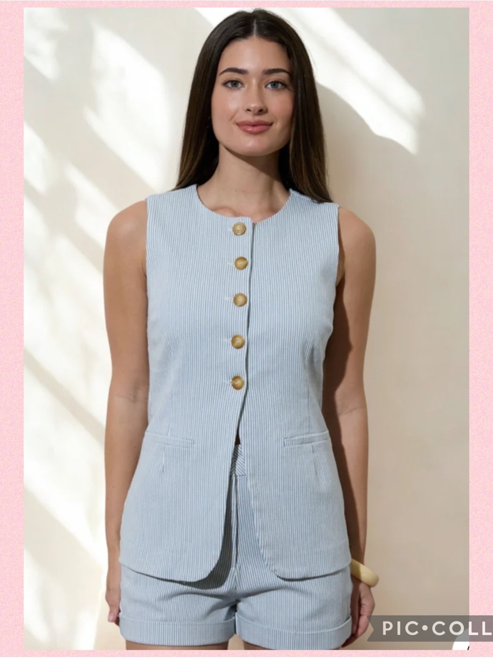 💖The Workshop Striped Button-Down Long Vest💖